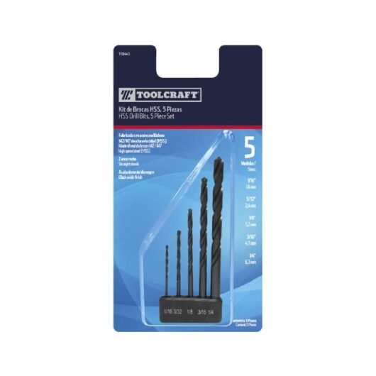 KIT DE BARRENAS PARA METAL  5 PZS DE 1/16″ A 1/4″  TOOLCRAFT – TC0445