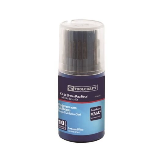 KIT DE BARRENAS PARA METAL 13 PZS DE 1/16″ A 1/4″ ESTUCHE TOOLCRAFT – TC0448